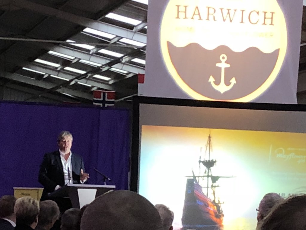 Leading the charge for tourism in Harwich <a href="/PJMilsom/">Paul Milsom</a> of <a href="/milsomhotels/">MH&R</a> at Mayflower2020 #GetOnBoard2020 #itsallhappeninginHarwich