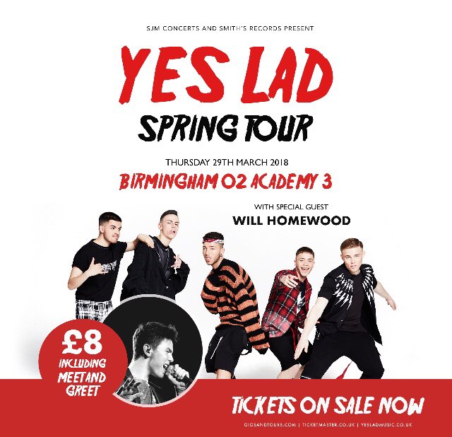 WillHomewood's tweet photo. Exited to announce I’ll be supporting the awesome @YESLADBAND in Birmingham https://t.co/apJC60htGA