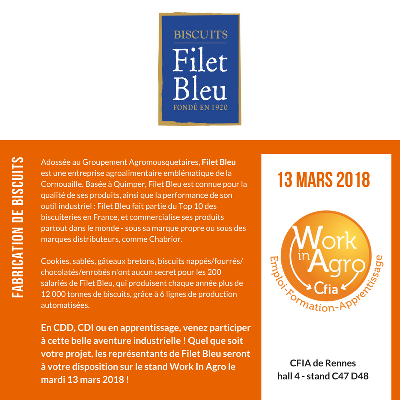 IFRIAOuest's tweet photo. Ces 🍪🍪🍪 sont produits par #FiletBleu à #Quimper ! Aujourd'hui, sur le stand #WorkInAgro au #cfia2018, venez échanger avec les représentants de la biscuiterie : plusieurs postes en #CDI, en #CDD et en #apprentissage à pourvoir !
#agroalimentaire
@Agromousquetair https://t.co/0a55cAs7Re