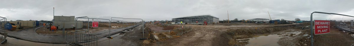 First day on <a href="/ParkwayMK/">Parkway Construction</a> site today in Bicester! Installing containment and external lighting this week. Could do with a few more walls to keep us dry!