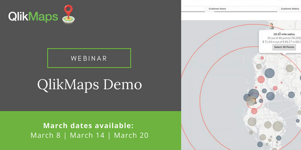 Sign up for our QlikMaps webinar this Wednesday or next Tuesday! Learn how to understand your business in new ways with mapping visualizations and geospatial data discovery.ow.ly/d3im30iLCg7 #locationanalytics