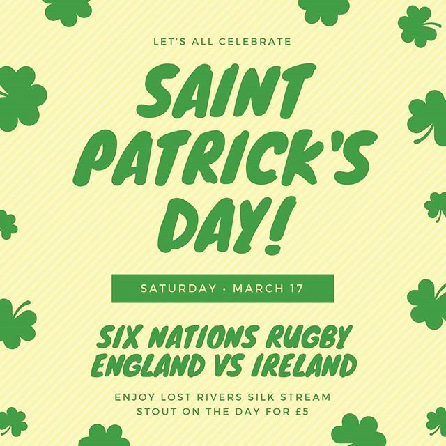 🏈☘Saturday 17th March!! Celebrate Saint Patrick's day ☘ don't miss England vs Ireland ☘🏈 ift.tt/2p9oidl