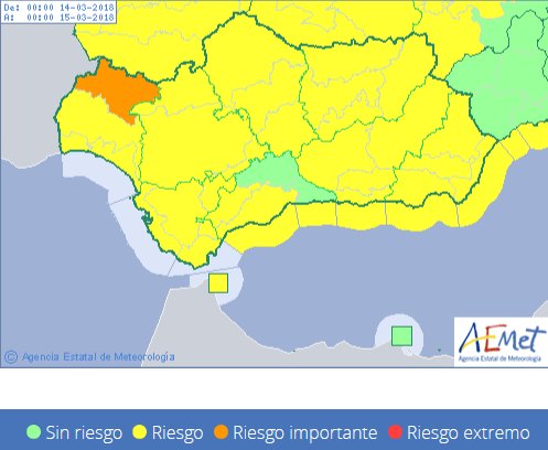 PCMalaga's tweet image. ⚠️ Aemet emite aviso amarillo por viento y fenómenos costeros para el Miércoles en Málaga