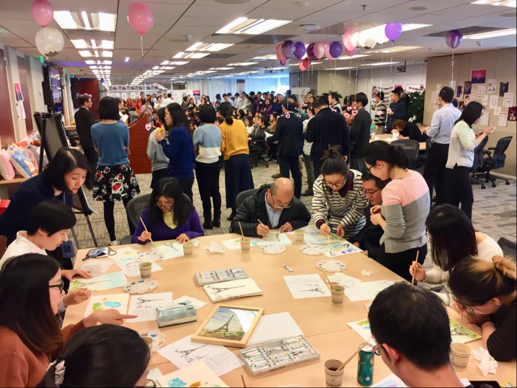 MorganStanley's tweet photo. Last week in celebration of #InternationalWomensDay, our Technology team in China connected coworkers by bringing them together to showcase and bond over their shared interests in painting, traveling, photography, fitness, and Ikebana. #WomensHistoryMonth https://t.co/ueOwe5l6P6