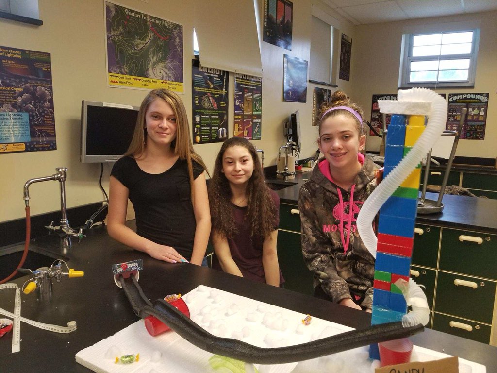 NicoleReinking's tweet photo. Mrs. McKinne’s 8th grade science students show off their roller coasters—talent &amp; hard work abound! #GHMSRocks #STEM https://t.co/9hYDAIfTZb