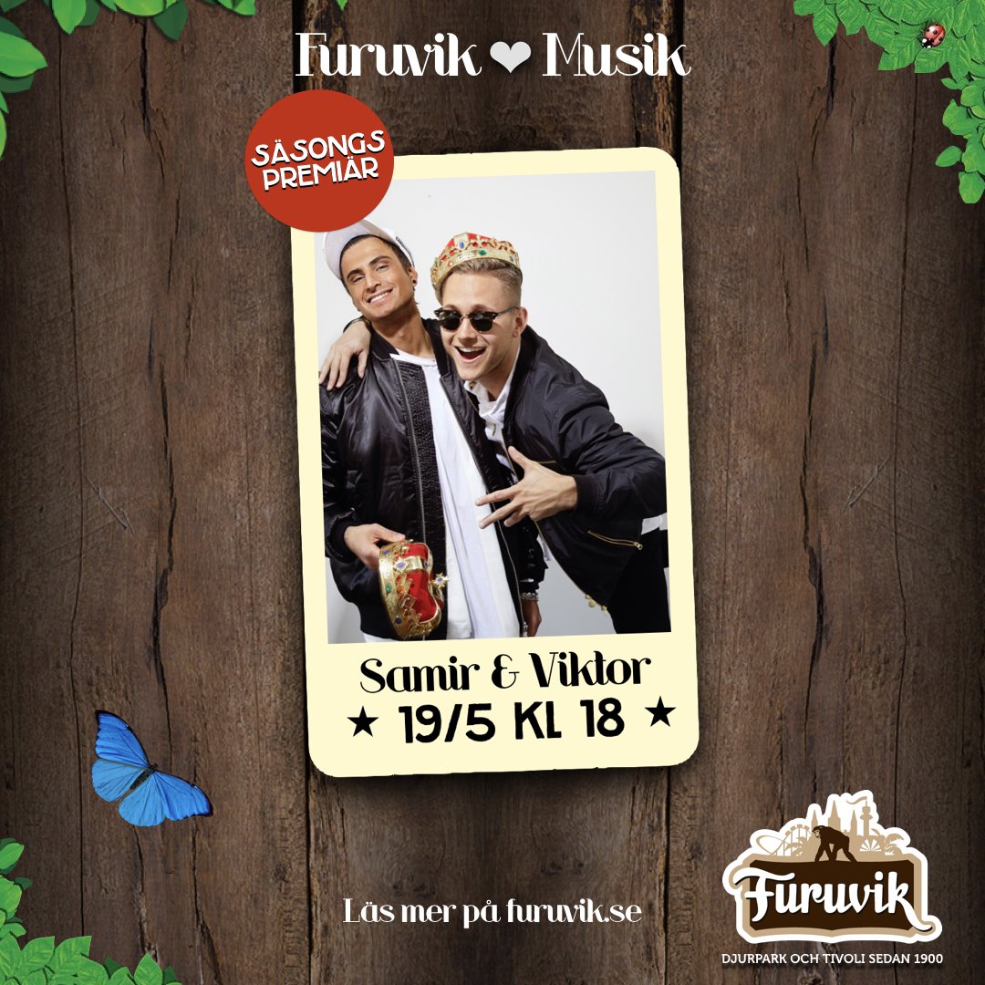 makalosafuruvik's tweet photo. Senast de besökte Furuvik var 2016 men nu är det äntligen dags igen. Lördagen den 19 maj kl. 18.00 välkomnar vi Samir &amp; Viktor ut på Stora Scen då superduon öppnar Furuviks konsertsommar 2018. https://t.co/MzIqoSnH2V