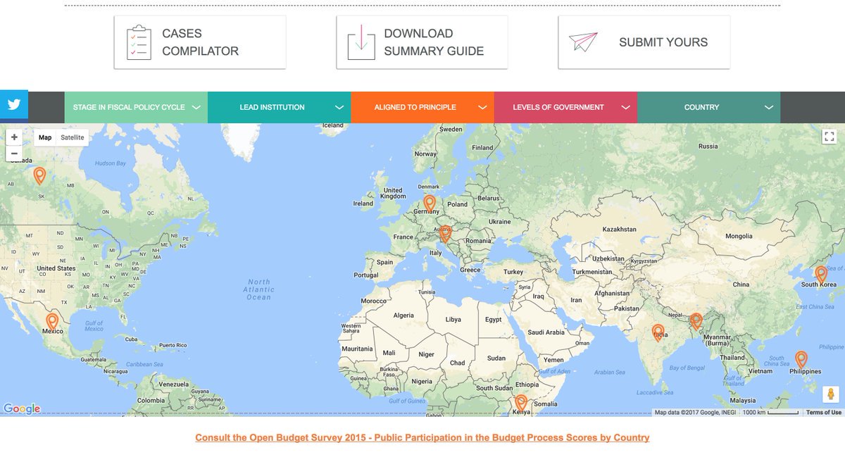FiscalTrans's tweet image. #HappyMonday
#PublicParticipation cases around the world, including the 3 winners of the 2017 Public Participation in Fiscal Policy and Budget Making GIFT Award!!!

Select the cases using the #InteractiveMap!!!
guide.fiscaltransparency.net/case-study/