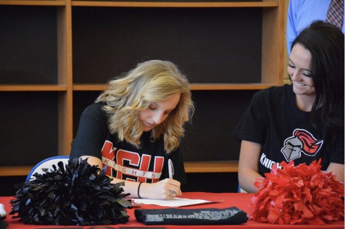 LCHSlions's tweet photo. Congrats to Brooklynn Butler for signing to KCU for Cheer! https://t.co/GVNwpaIH0b