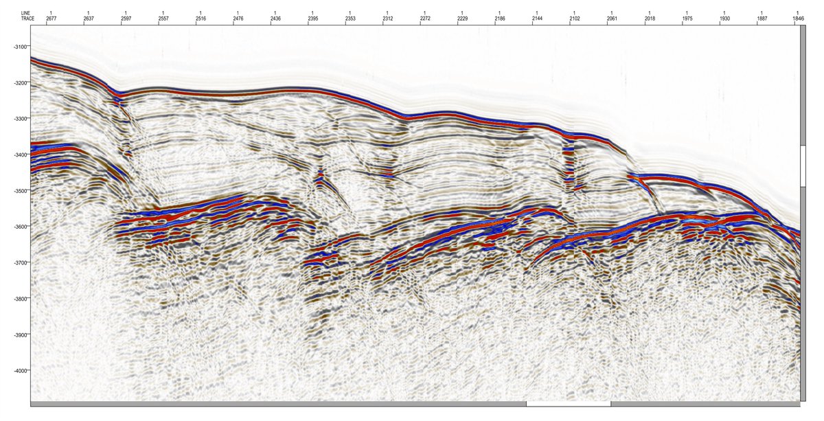 rdlarter's tweet photo. 1 week on from end of @UoS_OES @BAS_News cruise #DY087 and taking stock of data collected. The #seismic data in numbers:
3272 line-km;
133,587 data record files, each containing
252 traces, 9.5 s long, 1 ms sampled.
Total raw data volume ~1.3TB (that's >1,300,000,000,000 bytes) https://t.co/S3yZapewPs