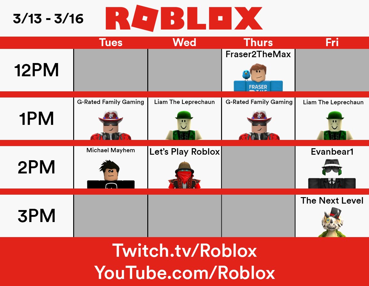 Roblox On Twitter Settle Down With Our Streaming Family For Another Week Of Live Thrills Laughs And Outrageous Moments Roblox - g rated family gaming roblox username