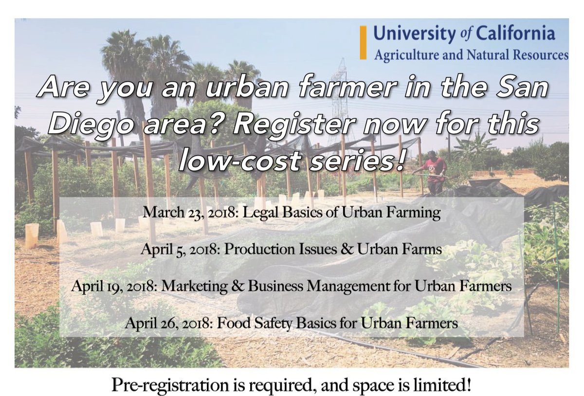 GrowLocalOC's tweet image. UC Cooperative Extension Offers Urban Farming Workshops in San Diego and Sacramento seedstock.com/2018/03/12/uc-…