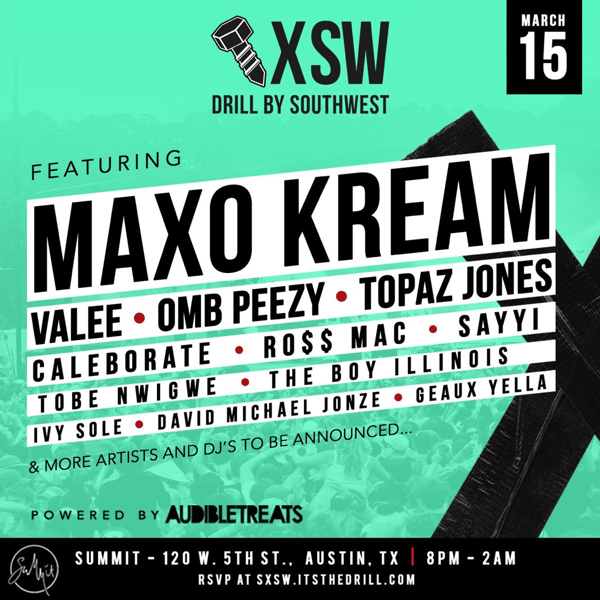 itsthedrill's tweet photo. #DRILLXSW
Austin, TX - 3/15
RSVP at https://t.co/wxjdXVzD3e
🔩🔩🔩 

cc: @SXSWMF @rsvpster https://t.co/xdzDWbpUua