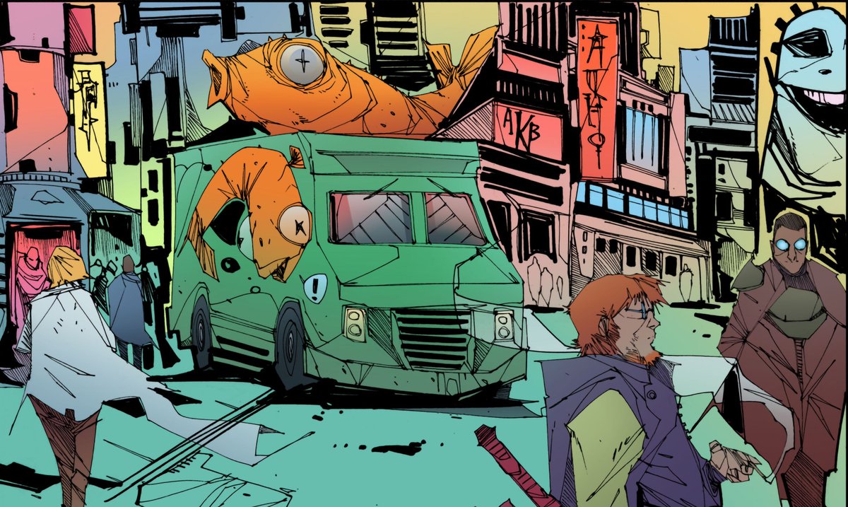 Scrimshawcomic's tweet image. Happy #Monday &amp;amp; check out this FISH VAN. It's in Issue #4 of Scrimshaw which you should definitely get. 

#FishVan #indie #comics