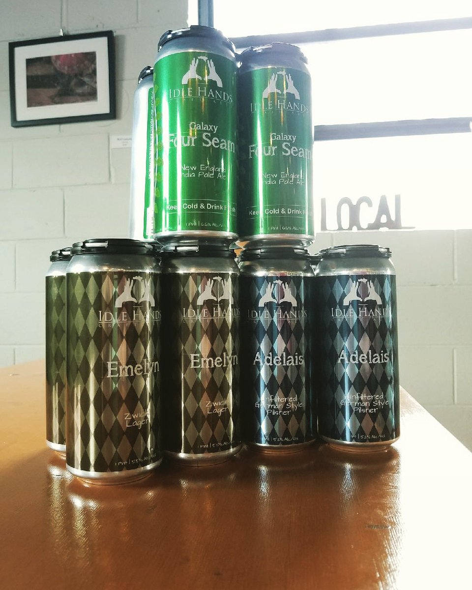 idlehandsbeer's tweet photo. You got the milk, bread and eggs but what about the beer? Only a few cases of G4S remain. Next batch won't be for another 6 months. #bombogenesis #stormessentials #Skylar https://t.co/NoqAA5YnbQ