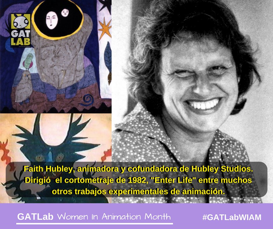 GatLabAnimation's tweet image. FAITH HUBLEY

Hoy en #GATLabWIAM reconocemos el trabajo de esta gran animadora y directora conocida por su trabajo experimental. Incluso trabajó en programas como #SesameStreet. ¿Ya conocían su trabajo?
#GATLabWIAM #animacion #WomenInAnimation