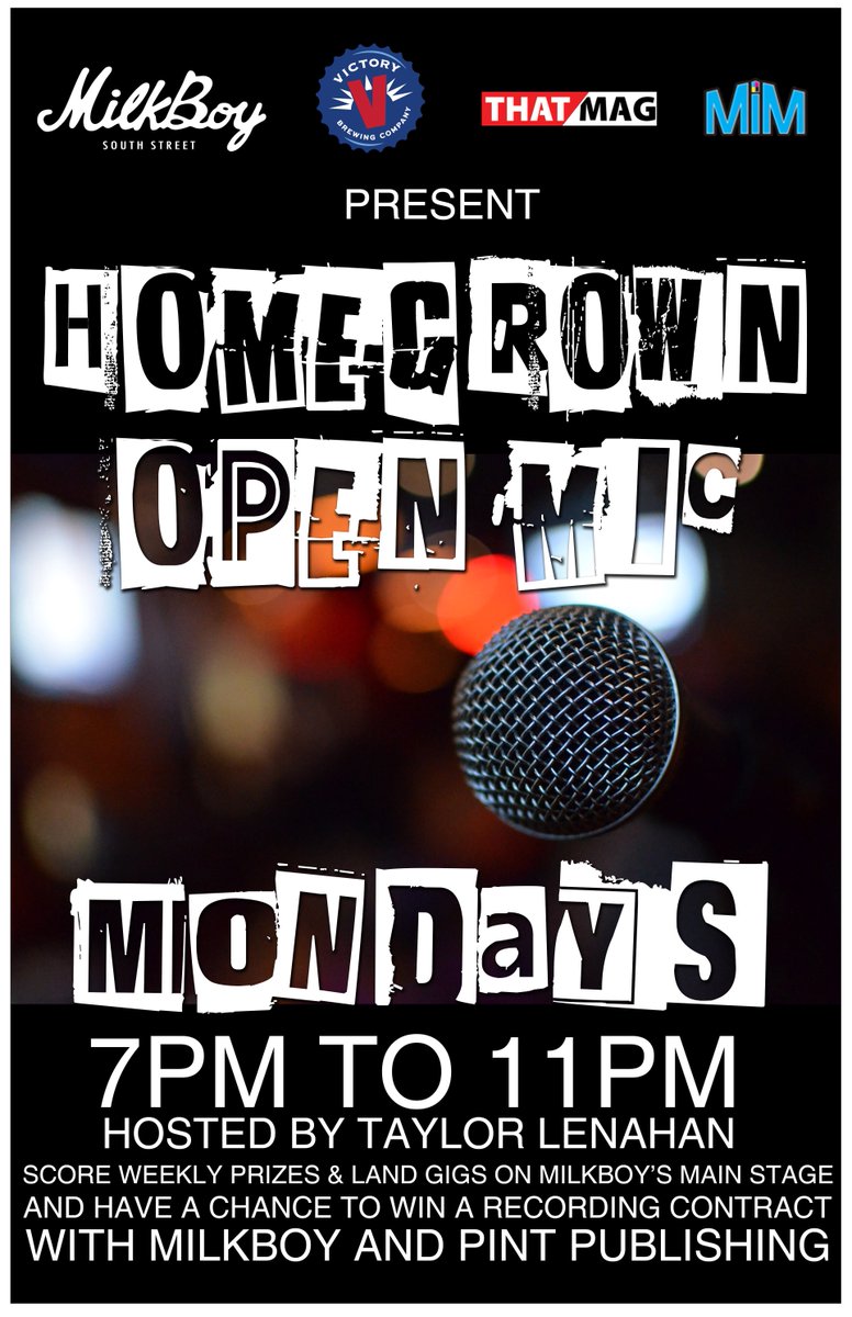 laurenxlee1's tweet photo. Make plans now to join us after your #ManicMonday ends, for #HomegrownOpenMic @milkboysouthst from 7-11pm! Sponsored by @THATMUSICMAG + @VictoryBeer ! Discover #Philly’s top #musicians! #LiveMusic #OpenMic #MilkboySouthSt #ThatMusicMag #VictoryBeer #PhillyMusic #Music #ThatMag https://t.co/pCkf0j2bHb
