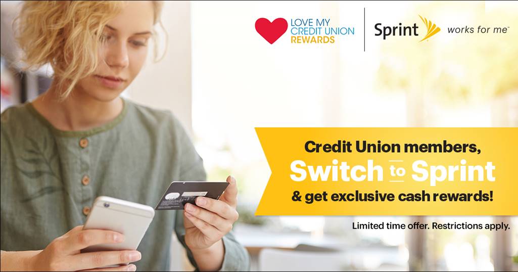 Sprint_Smthvlle's tweet photo. Bank with a credit union and don't have Sprint? Why not get money for doing what you were going to do anyway. Sprint offers $100 PER LINE for the first year, and $50 PER LINE annually just for having a credit union account. Do absolutely nothing and get paid. #savings #3forfree https://t.co/JHu2yEwYAC