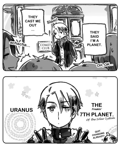 Keeping the theme of Uranus, here are some Planetary Moe comic strips of him from 5 years ago~!
[Part1] 