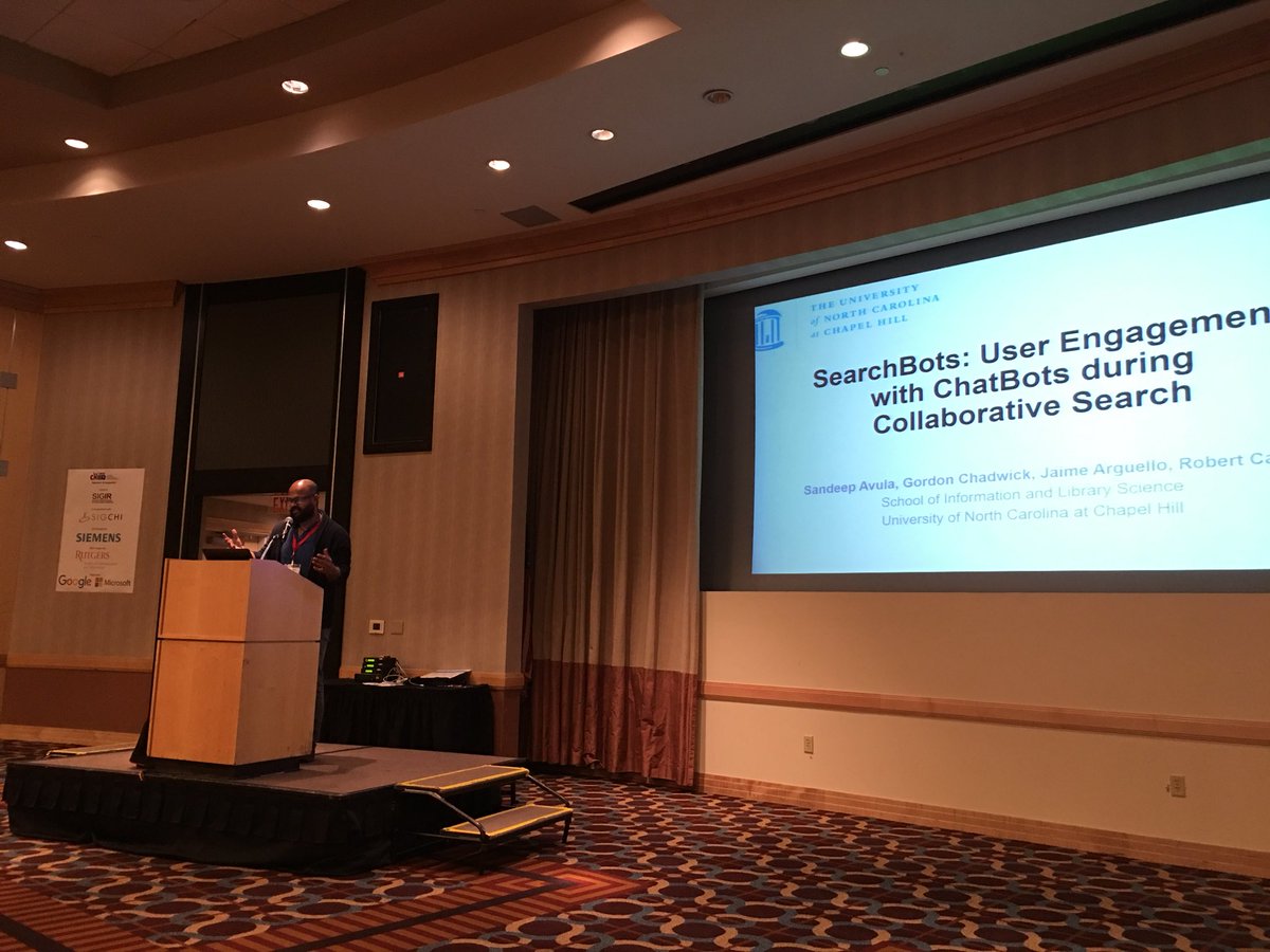Sandeep Avula starting his presentation on our work on SearchBots.  #chiir2018 <a href="/ACM_CHIIR/">ACM CHIIR 2026</a> <a href="/sigirf/">SIGIR Filter</a> #uncsils