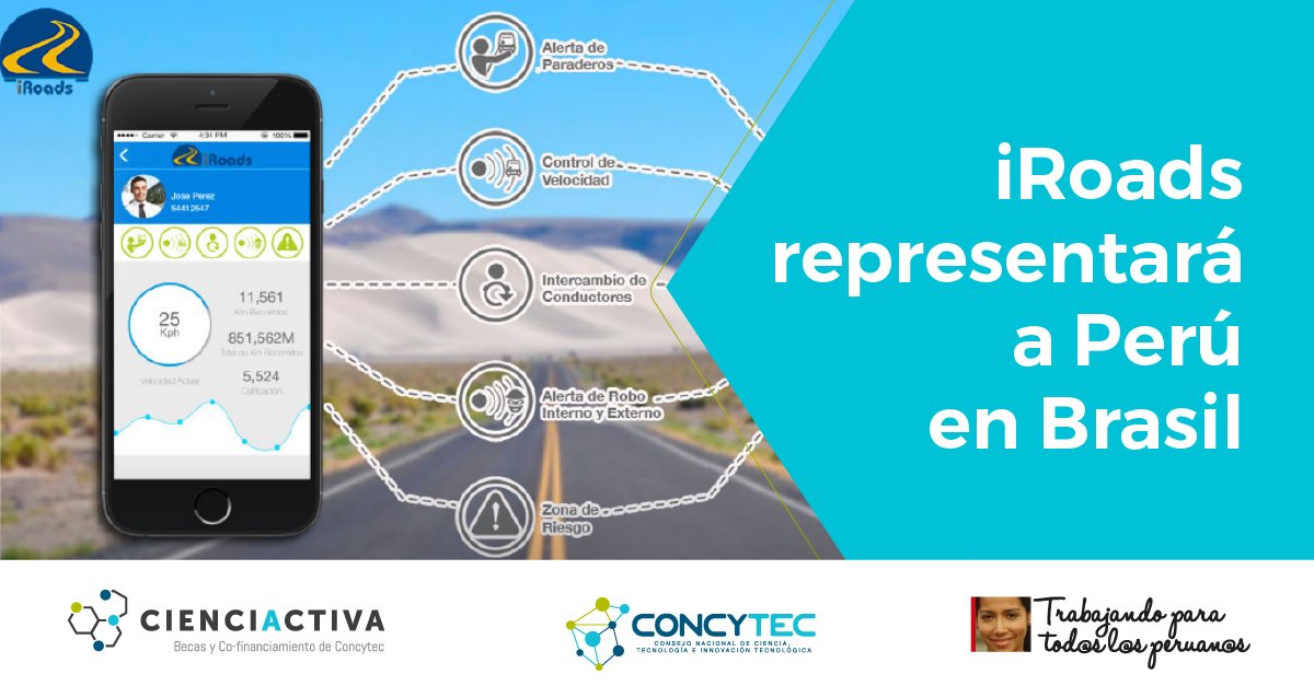 ProcienciaPeru's tweet photo. #iROADS fue seleccionado entre las 100 mejores #apps de innovación y participarán del #OIWeek que se realizará este mes en #Brasil
▶️ https://t.co/LbeZXgZgUK
Felicidades @academiamoviles 🚕👏
#app #ios #android https://t.co/7uLL7x3Rs8
