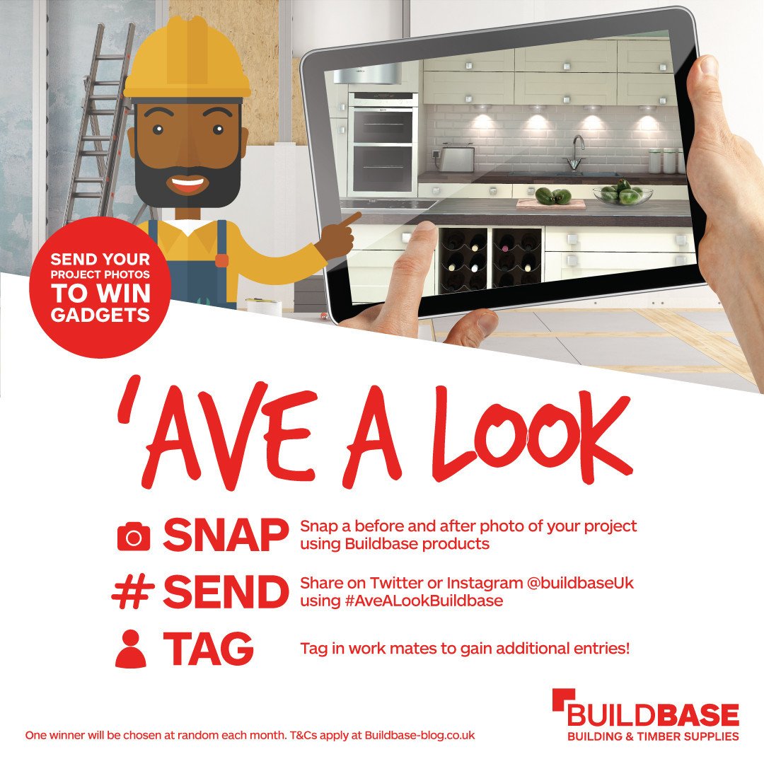 Tweet photos of a project you're proud using #AveALookBuildbase for the chance to #win gadgets! #builders #transformationtuesday