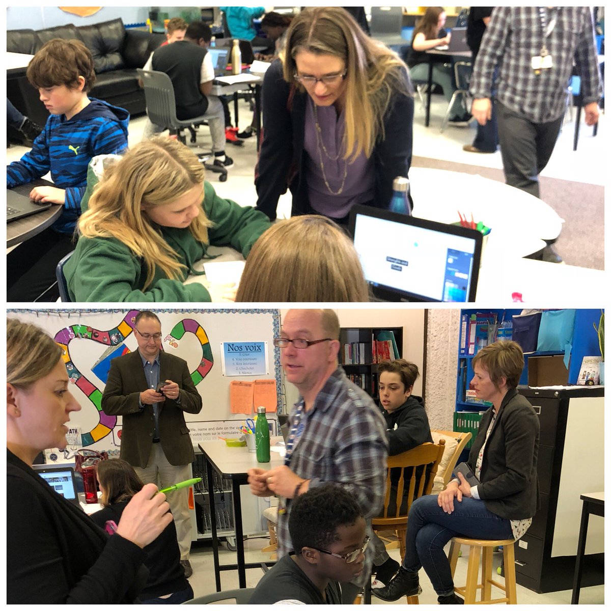 magLRSD's tweet photo. #LRSDEdTech mentor @DanysLac students showing teachers how to use Adobe Spark to create videos and give students a voice @magLRSD @louis_riel_sd https://t.co/Gd7Wnat3NZ