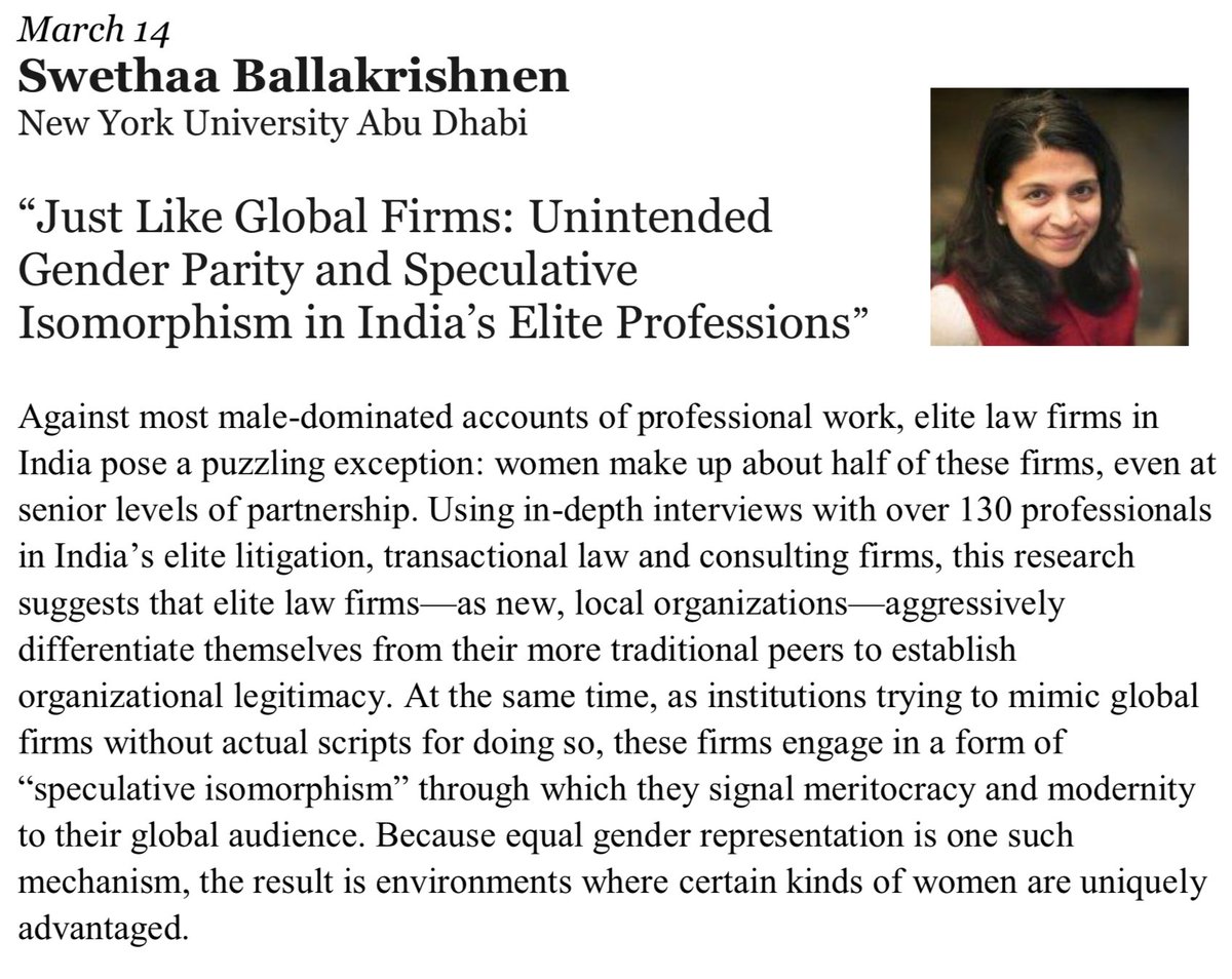 We'll be kicking off the series with a talk by @ssballakrishnen on legal professions in India this Wednesday!

#CompSoc #CPSS2018 #TranspopProject #ERC #LegalProfessions