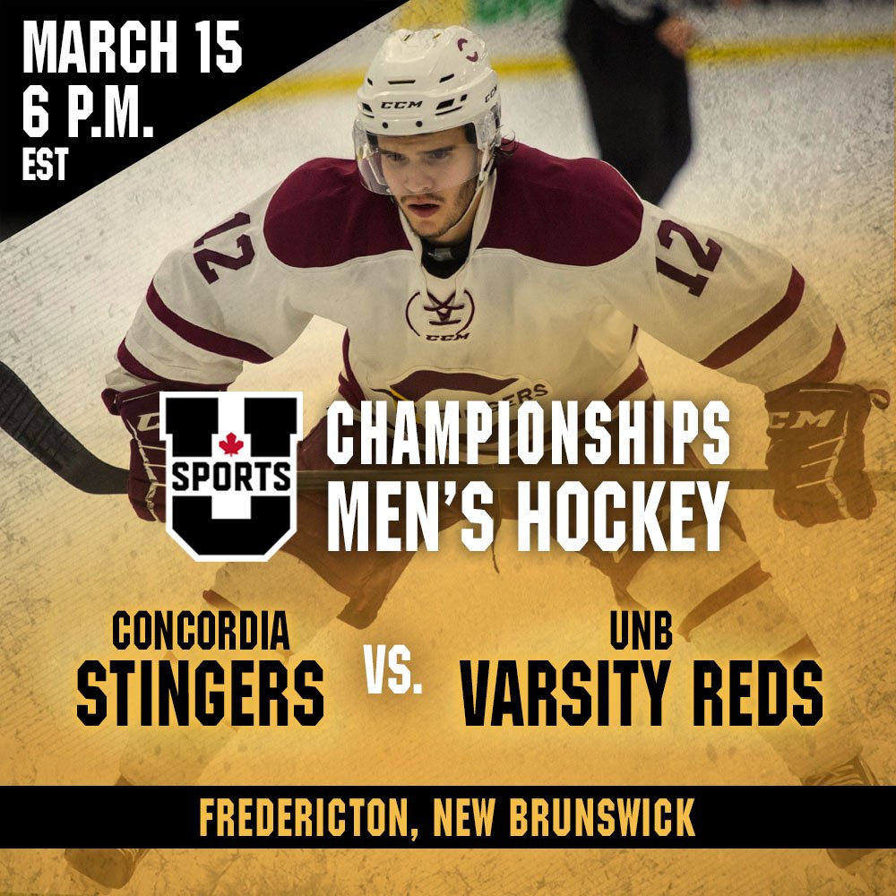 The_Stingers's tweet photo. 🐝🏒MH will start their U SPORTS national championship run against the UNB Varsity Reds on Thursday, March 15th at 6 p.m. EST!
#STINGERSUNITED https://t.co/2prECPs7Be