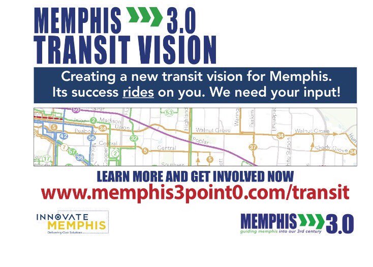 A big THANK YOU to everyone that completed the <a href="/Memphis3point0/">Memphis 3.0</a> #TransitVision survey! Nearly 1,300 residents at 70+ outreach events completed the survey &amp; made their voice heard on the future of #Memphis transit. Read full Community Engagement report here: docs.wixstatic.com/ugd/100a0d_514…