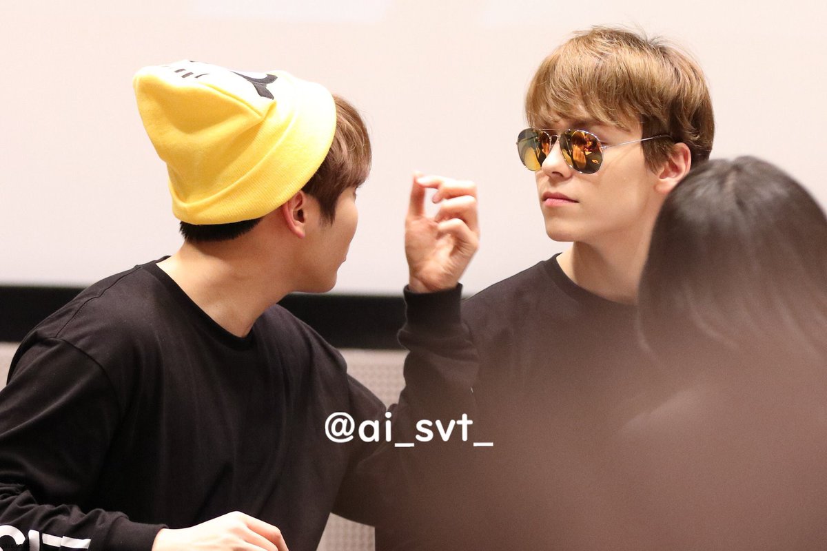 verkwan_kr's tweet photo. “Seungkwan looking at himself thru Vernon’s mirrored sunglasses”

Me: “Seungkwan wants Vernon to look at him so he’d compliment him if he looks good with beanies (and vernon ofc will agree cos damn boo is fine)” https://t.co/Lo63BnAgqo