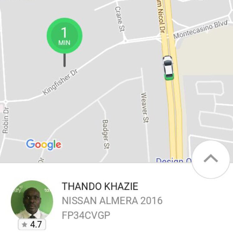 Nanajie's tweet photo. Taxify driver hit my friends brother with a pipe on his back after a R35 trip to home doesn’t clear! Though he asked him to wait as he called his brother to please ewallet he wouldn’t listen. https://t.co/Xt7fq2xV18