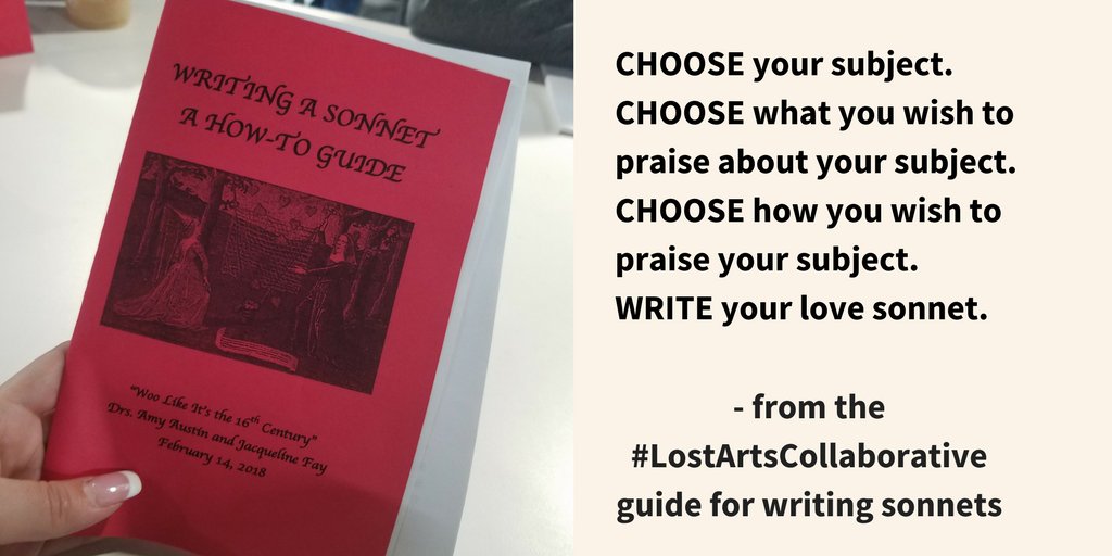 UTAEnglish's tweet photo. Here's a quick how-to from the #LostArtsCollaborative for writing sonnets #UTAEnglish https://t.co/NzTMKfPSm3