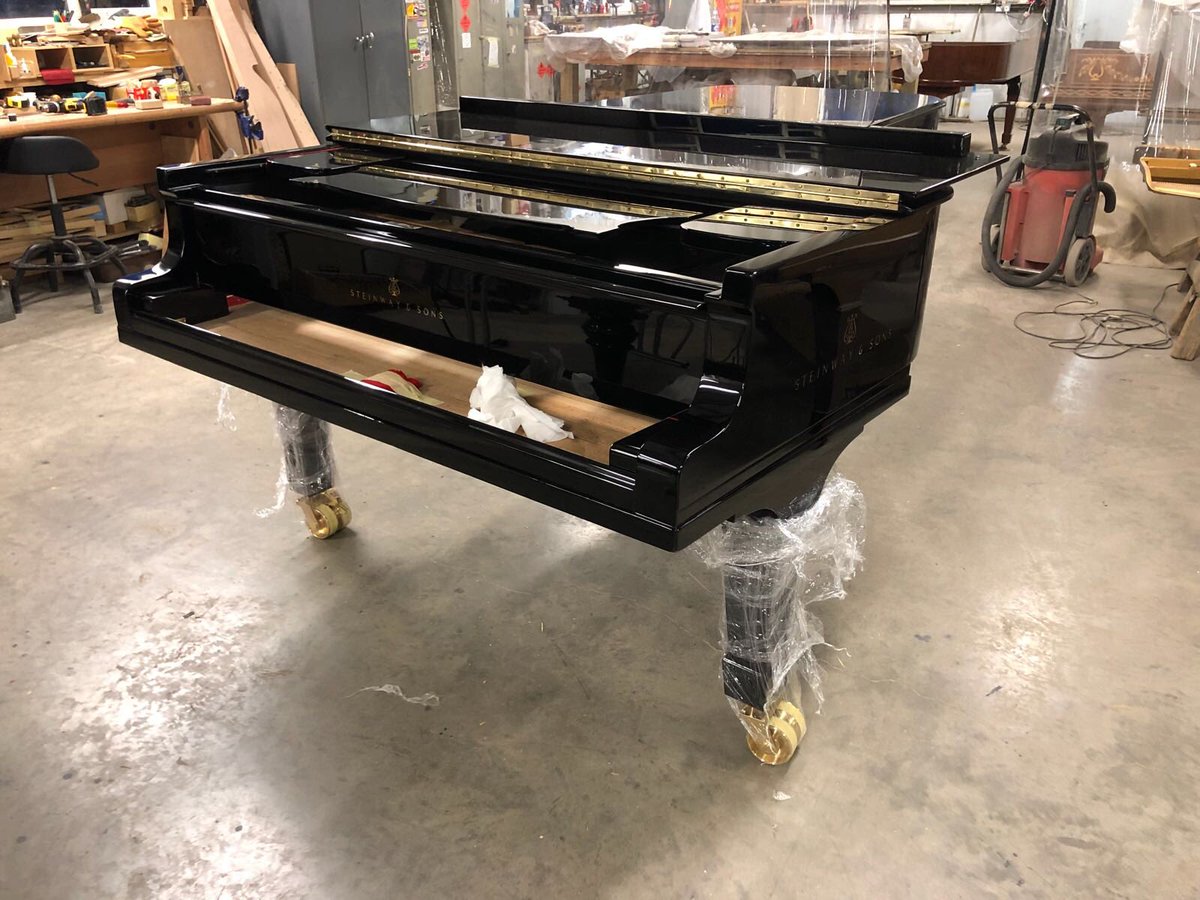 StLaurenceLud's tweet photo. The Ludlow Steinway is nearly finished in the factory @ukpiano - soon to arrive in time for @LudlowEngSong official launch in June with @owenpiano we’re all very excited! #ludlow #piano #Steinway https://t.co/KO7gUmnbaF