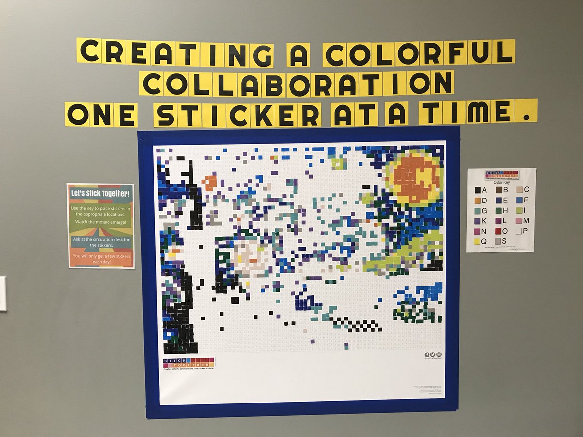 LibraryMSHS's tweet photo. We’re making progress! Let’s see if we can finish by spring break! Several have successfully guessed the inspiration artwork. @byStickTogether https://t.co/CC38xEHD3x