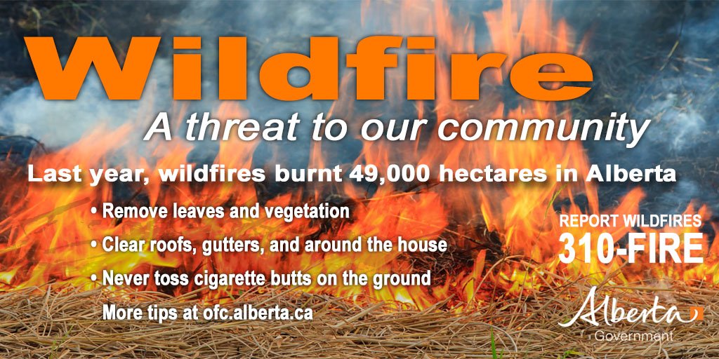LethCounty's tweet photo. March marks the beginning of Alberta's wildfire season.  Click here: https://t.co/jJg5glF1oC to learn how to prevent fires and prepare your property for the threat of a wildfire. https://t.co/C93nJbbmj9