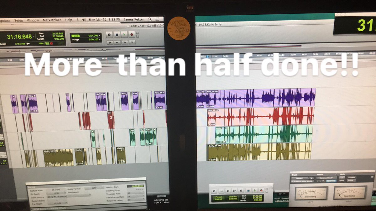 chaoticgoodcast's tweet photo. Jim is already half done editing episode 11 on suicide prevention and nerd community with Katie Jacobs and Erica Williams! They were rockstars! https://t.co/M0r0RFVgaA