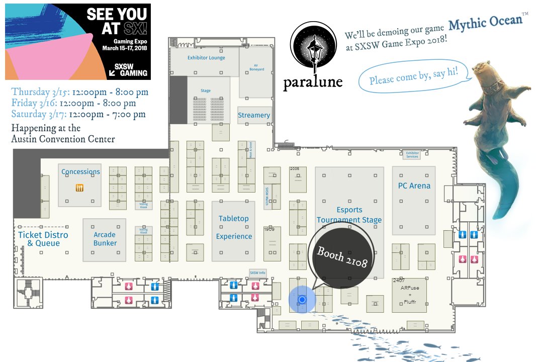 We'll be demoing Mythic Ocean at this year's #SXSWGameExpo Please come talk to our fishies at booth 2108. #SXSWGAMING #SXSW #IndieGameDev
