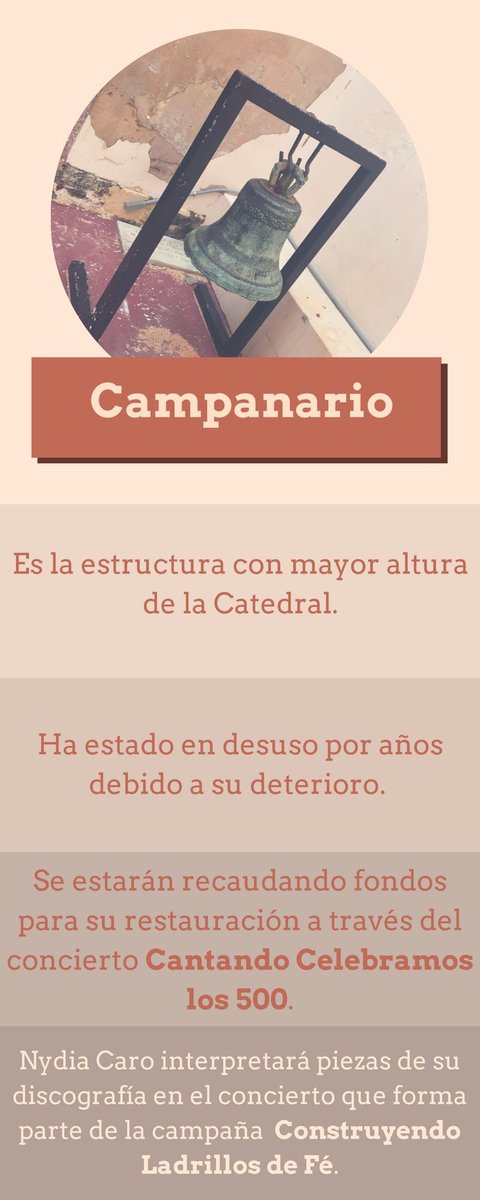 CatedralSJPR's tweet photo. El jueves, 12 de abril habrá un concierto con Nydia Caro. El mismo esta pautado para las 7:00 pm y el donativo sugerido desde $20. El propósito del mismo es poder devolverle el resplandor al campanario. 

Para boletos y donaciones pueden enviarnos un mensaje. ¡Esperamos verte! https://t.co/tr2I2MWHVV