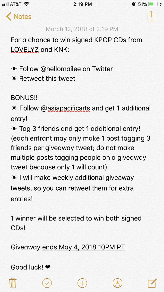 hellomailee's tweet photo. [GIVEAWAY] Want to win signed #KPOP CDs from both #LOVELYZ and #KNK? Follow &amp; RT for a chance to win! (Closes 5/4/18) https://t.co/JU7bKHshMn