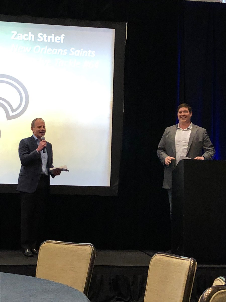 StirlingProp's tweet photo. #StirlingProp congratulates @ZachStrief on his retirement from the @Saints. We were honored to have Zach speak at our company event on Friday, sharing his love for NOLA &amp; his passion for giving back through Café Reconcile, Team Gleason, &amp; Dream Big Foundation. #ThankYouStrief https://t.co/uC2hTqFq2Z