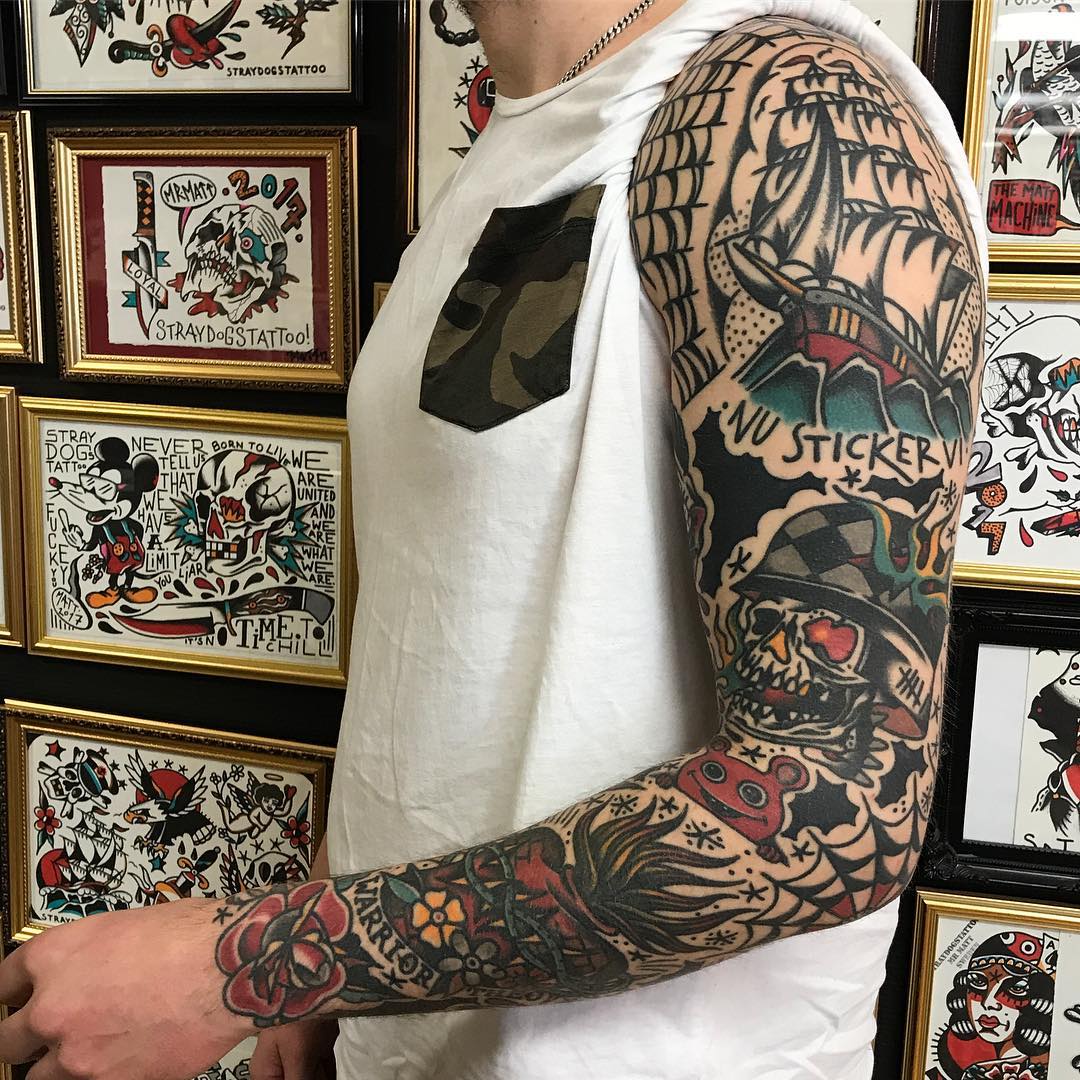 101 Best Traditional Tattoo Sleeve Fillers That Will Blow Your Mind   Outsons