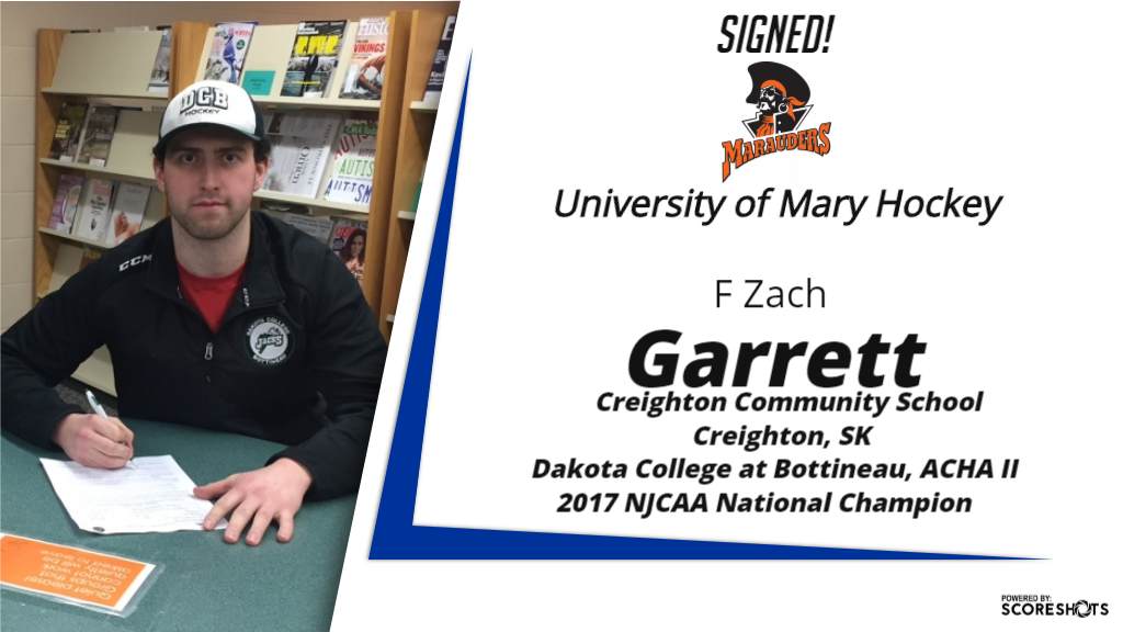 UMaryMHockey's tweet photo. Welcome aboard the Ship Zach Garrett!  #HooksUp #LifeAtMary https://t.co/TTgtQ5rrSj