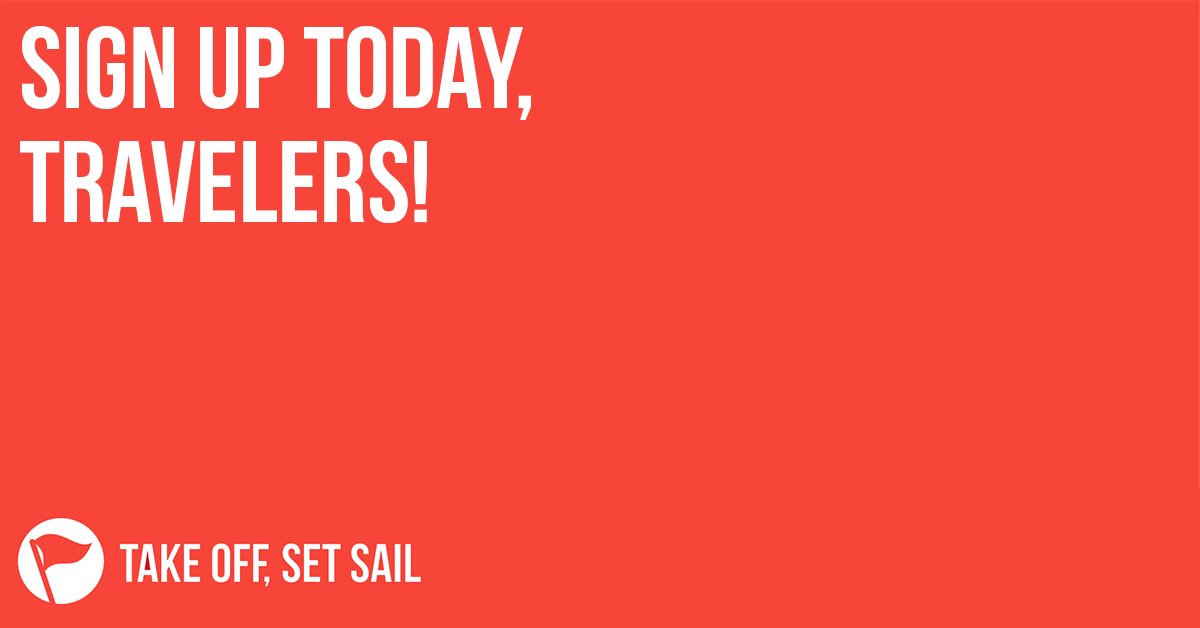 TakeOffSetSail's tweet image. All aboard! Perfect for readers on-the-go, be the first to learn about deals, perks and giveaways, and get the best of Take Off, Set Sail sent straight to your inbox.

Subscribe: bit.ly/2uWg521