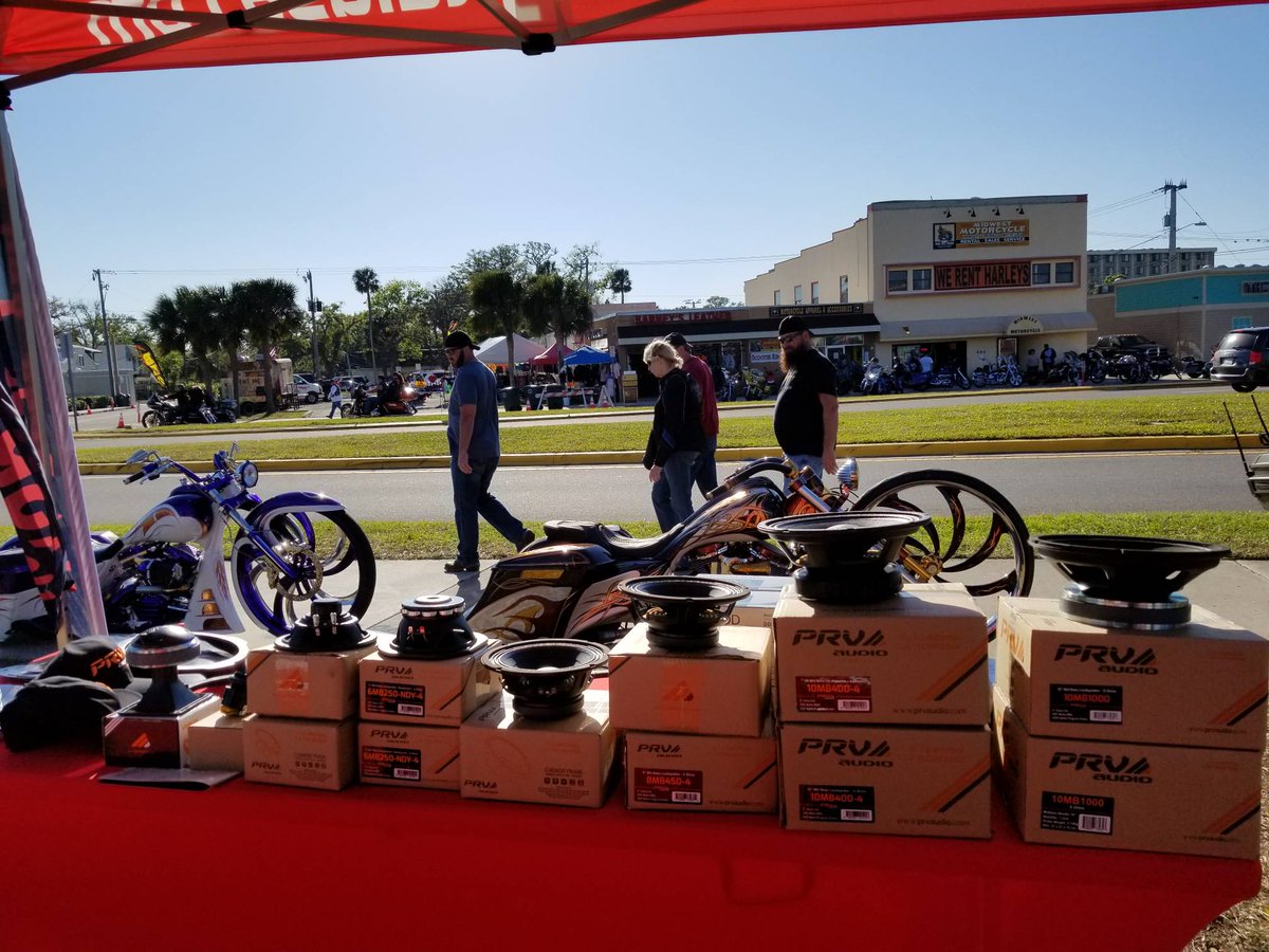 We are out here at Daytona Bike Week with a ton of #PRVAUDIO and #SOUNDIGITAL stop by and check us out.  420 North Beech st Daytona