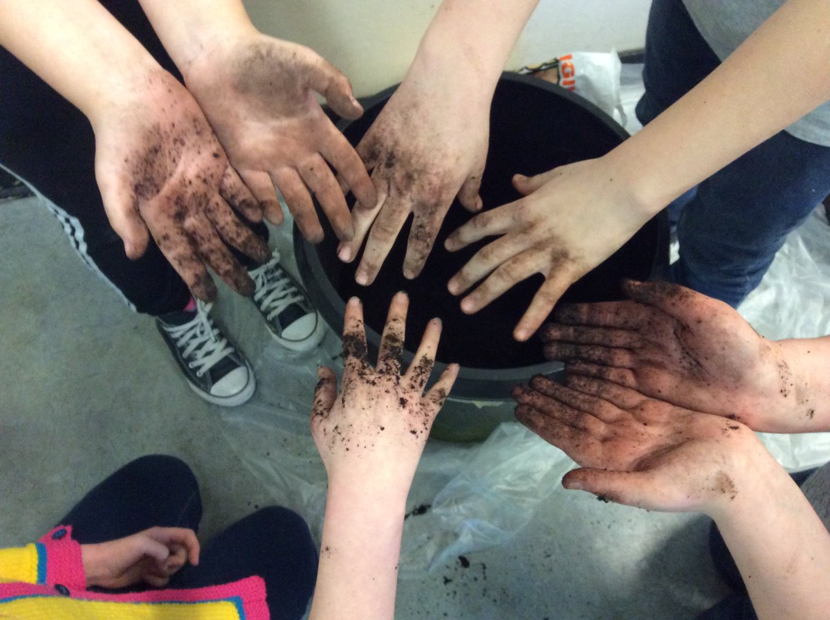 Mr_Lister's tweet photo. Grade 5/6 students planting potatoes, and eventually growing food, for Ruth and Naomi's courtesy of @bcaitc #SpudsInTubs program. #sd33learn #bclearns #Chilliwack https://t.co/NSVF9yNGOB https://t.co/sWRdqDQUm7