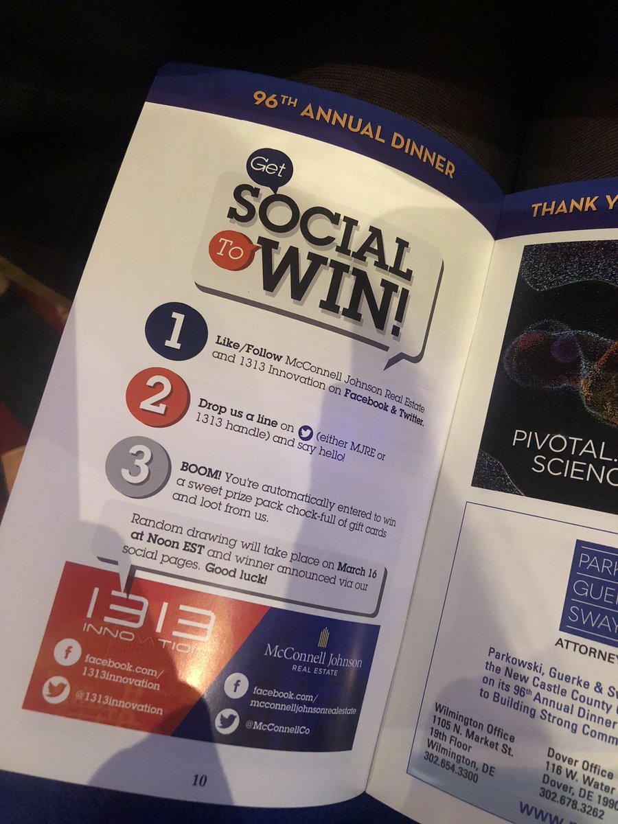 LOVE this advertising!!! <a href="/McConnellCo/">McConnell Co</a>  <a href="/1313Innovation/">1313 Innovation</a> Killing it at the <a href="/NCC_Chamber/">New Castle County Chamber of Commerce</a> dinner#BuildingStrongerCommunities