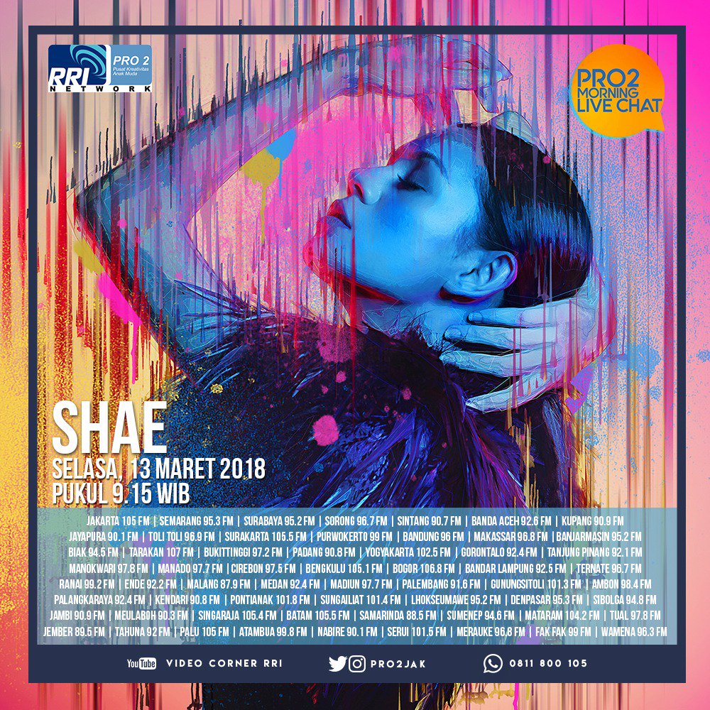 PRO2FMJKT's tweet photo. Yeay!
Hari ini bakalan ada @shae_official di #MorningLiveChatPRO2 jam 9.15 WIB..
#ShaeDiPRO2FM https://t.co/THcakBCgYJ