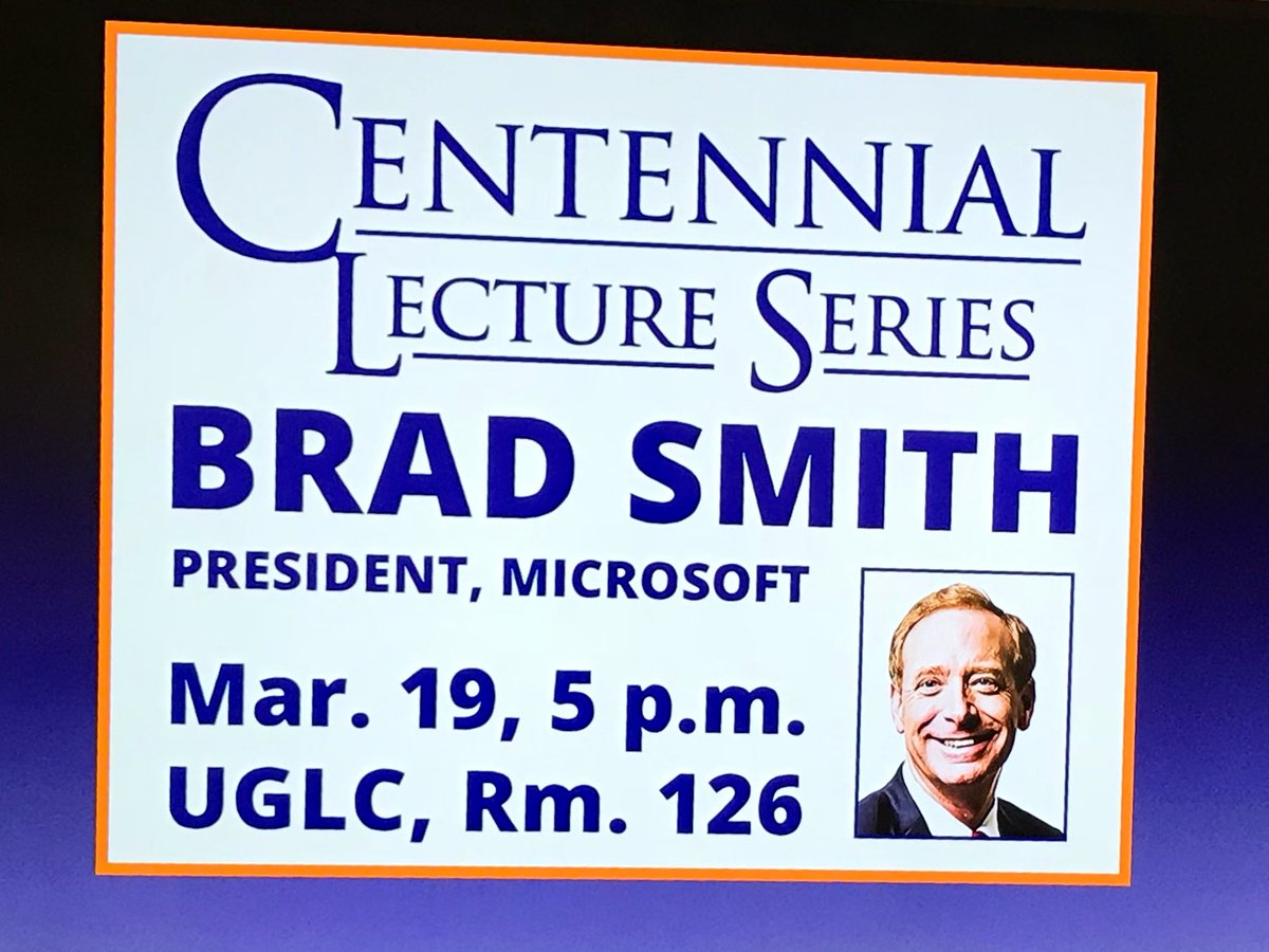 UTEPTechE's tweet photo. Excited to have @BradSmi from @Microsoft joining us here at UTEP in the UGLC on Monday at 5pm. #TechE17 and #TechE18 teachers & students you’re invited to come and join in and see how all those tech skills you are learning with the UTEP TechE program are used in industry. https://t.co/juGHLcQkb7