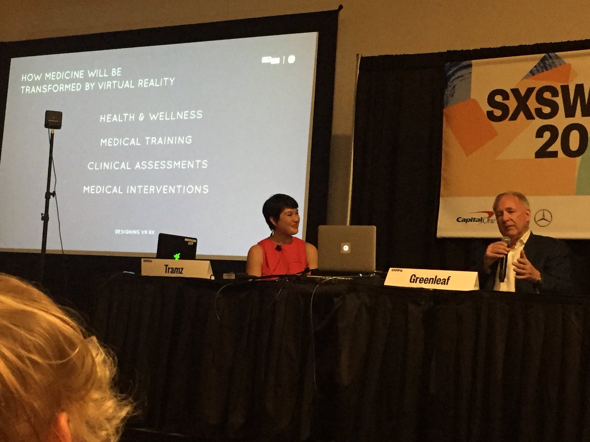 Inspiring work being done by Dr Walter Greenleaf from Stanford using VR for various medical applications. #meaningfulwork #sxsw