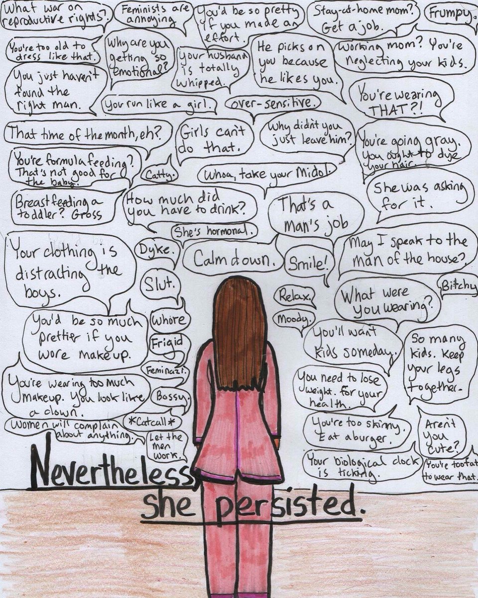 ElleLiveAction's tweet photo. #MondayMotivation
Just “Be a lady,” they said...
This images is a repost from Walk in Beauty and was created by #RobinClark & #EllenHenry. It was meant to speak to all the comments women receive about how we should be and the expectations that go along with our gender. https://t.co/qY0sl5sfLV